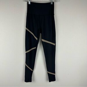 Beyond Yoga Black Tan Mesh High Rise Athletic Athleisure Leggings Size Small